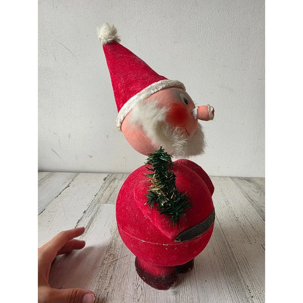 Antique German Santa bobblehead candy holder container AS IS paper mache